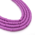 Flat purple polymer clay beads for DIY jewelry making and handmade bracelet crafting - Taro Purple