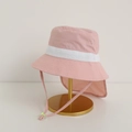 Dettaglio cappello sole per bambini con rete traspirante e lembo protettivo per il collo - 54cm 3-8 Anni / Rosa