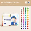 48 colors acrylic paint marker set in clear portable box for layered artwork - 48 Colors