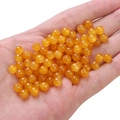 Levendige gele glazen jelly ronde kralen in de hand voor DIY sieraden maken en knutselen - 8mm Gat ca. 1,5mm / Oranjegeel ca. 50st/pak