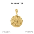 Colgante ojo de Faraón dorado para hombre con medidas 45x36mm y peso de 34g detalles - Color Dorado sin Cadena (KP120091-KJX)