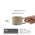 Tazza in gres grigio avena con dimensioni e capacità di 210 ml per caffè e tè - Tazza Gialla Opaca 210ML