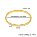 Detailoverzicht van 18k vergulde roestvrijstalen armband met zirkoon en afmetingen - Gouden Armband-Z515