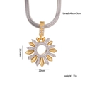 Two-tone starburst pendant necklace with zircon inlays and snake chain measurements - Gold and Silver (Sun Flower)