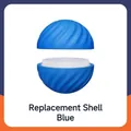 Blue silicone replacement shell for electric cat toy featuring spiral texture - Blue Replacement Shell