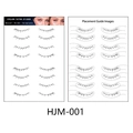 Waterproof lower eyelash tattoo stickers HJM-001 with natural designs and placement guide - HJM-001
