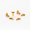 Detail of vacuum gold-plated T-shaped letter beads with smooth metallic finish - Letter T / Gold