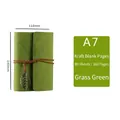 A7 grass green vintage leather notebook with leaf pendant and 160 blank kraft pages - Grass Green