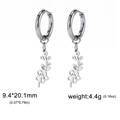 Elegant 304 stainless steel flower branch earrings with size and weight specs - Steel Color Hawthorn