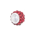 Red rhinestone pave crystal bead with silver metal base for jewelry making - Red Style 2