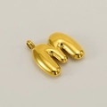 3D golden bubble letter M pendant made of polished stainless steel for necklaces - Letter M