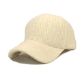 Close-up of cream white knitted baseball cap showing ribbed texture and warm fabric - M (56-58cm) / Off White