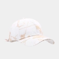 Dettaglio della stampa graffiti su un cappello in cotone bianco con visiera curva - Stile Trama Astratta Bianco Beige (5#色)