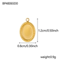 Base per ciondolo in acciaio inossidabile dorato per accessori gioielli fai da te - Base ovale dorata