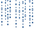 Blue glitter star moon lantern hanging garland for Ramadan and Eid festival decoration - Royal Blue Glitter Lantern