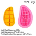 Pink silicone mango mold for soap and fondant making with detailed fruit texture - 4# Large Mango / Pink