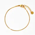 Elegant gold plated stainless steel snake chain bracelet with adjustable lobster clasp - Gold Snake Bone Bracelet (B507)