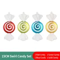 Set of four 15cm spiral candy Christmas ornaments in red green blue and gold colors - 15cm Spiral Candy Set