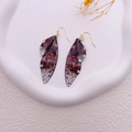 Elegant purple gradient butterfly wing earrings with sparkling rhinestones on S925 hooks - Purple Red Wing Rhinestone