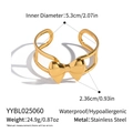 Detail der Edelstahl-Schleifenarmreif mit 5,3 cm Innendurchmesser und wasserfestem Material - Goldener Bogen Offener Armreif (YYBL025060)