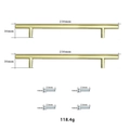 Golden brushed T-bar cabinet handle set 230mm with installation screws specification - Large Tray Handles Pair (Gold) / Gold