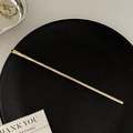 Minimalist gold tassel hair pin featuring a textured handmade hammered finish and a small loop - Straight Gold