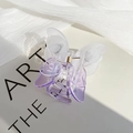 Transparent butterfly hair claw clip with purple gradient finish and golden metal spring - Gradient Purple Butterfly Claw Clip / Gradient Purple