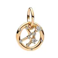Exquisite gold S925 sterling silver zodiac pendant with sparkling constellation zircon stones - Virgo