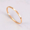 Detail of rose gold titanium steel bangle showing polished mirror finish and secure hinge - Rose Gold