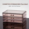 Three-layer amber acrylic jewelry organizer box with three drawers 23.5x13.5x10.5cm - 3 Drawers / Brown