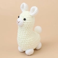 Handmade crochet alpaca keychain in creamy white yarn featuring cute stitched details - Milky White Handmade Alpaca