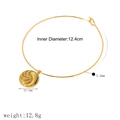 Detail of 18k gold swirl pendant necklace with precise dimensions and weight specs - Gold Choker (TN3363-G)