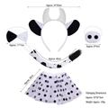 Cute cow costume set with plush ears headband, bow tie, tail, nose and tutu skirt - Cow 4-Piece + Tutu Skirt