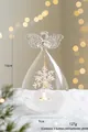 Luminous glass Christmas angel ornament with snowflake pattern and LED warm lighting - Angel Ornament Style A (16cm) / 16x9cm