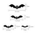 Größentabelle für 3D Fledermaus Wandaufkleber in vier verschiedenen Größen für Halloween - Fledermaus (L-0027-2) / Schwarz