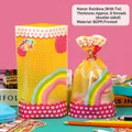 Rainbow pattern gift bag with twist ties and matte BOPP finish for treats - Rainbow Heart Style - Extra Small