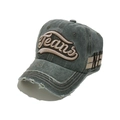 Detalle de gorra de béisbol vaquera verde grisáceo con bordado Jeans en relieve 3D - M (56-58cm) / Verde Militar