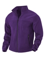 Men's dark purple polar fleece jacket with stand collar and full zip closure - S / Purple