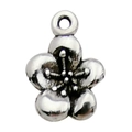 Pendentif fleur en argent en alliage pour création de bijoux DIY avec finition polie - 1 Pièce Petite Fleur de Prunier 9x13mm