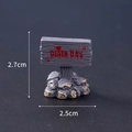 Miniature gray Death Day tombstone figurine with red handprints for Halloween decor - No.10 Death Day Sign