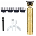 Golden vintage embossed electric hair clipper kit with four limit combs and USB cable - Gold Buddha Full Kit - ABS Body