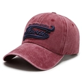 Casquette de baseball vintage bordeaux en coton délavé avec broderie Hawaii 3D - Bordeaux