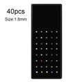 Set of 40 pieces colorful crystal L-shaped stainless steel nose studs in a black box - Straight Bar / Multicolor 40Pcs/Box-1.8mm Straight