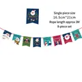 Merry Christmas banner set with Santa and Snowman, 3m rope, 16.5x21cm bunting flags - Z34-Snowman & Santa Mix