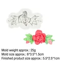 Silikonform Rose mit roter Fondantblume und detaillierten Größenangaben - 3#Einzelne Rose / Grau