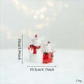 Pair of red and white ceramic reindeer Christmas figurines with size dimensions - Double Reindeer (Ceramic)