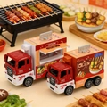 Alloy Oden food truck toy keychain, cute miniature barbecue vehicle model gift for kids. - Oden Food Truck Keychain