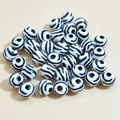Mix of 10-12mm round acrylic beads with black and white zebra pattern for DIY jewelry making - 10mm Zebra Pattern White