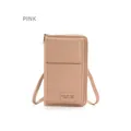 Bolso bandolera rosa para móvil en piel sintética con textura granulada y solapa - Rosa