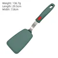 Dark green silicone turner with stainless steel handle, length 29.5cm and width 7.8cm - Medium Solid Turner